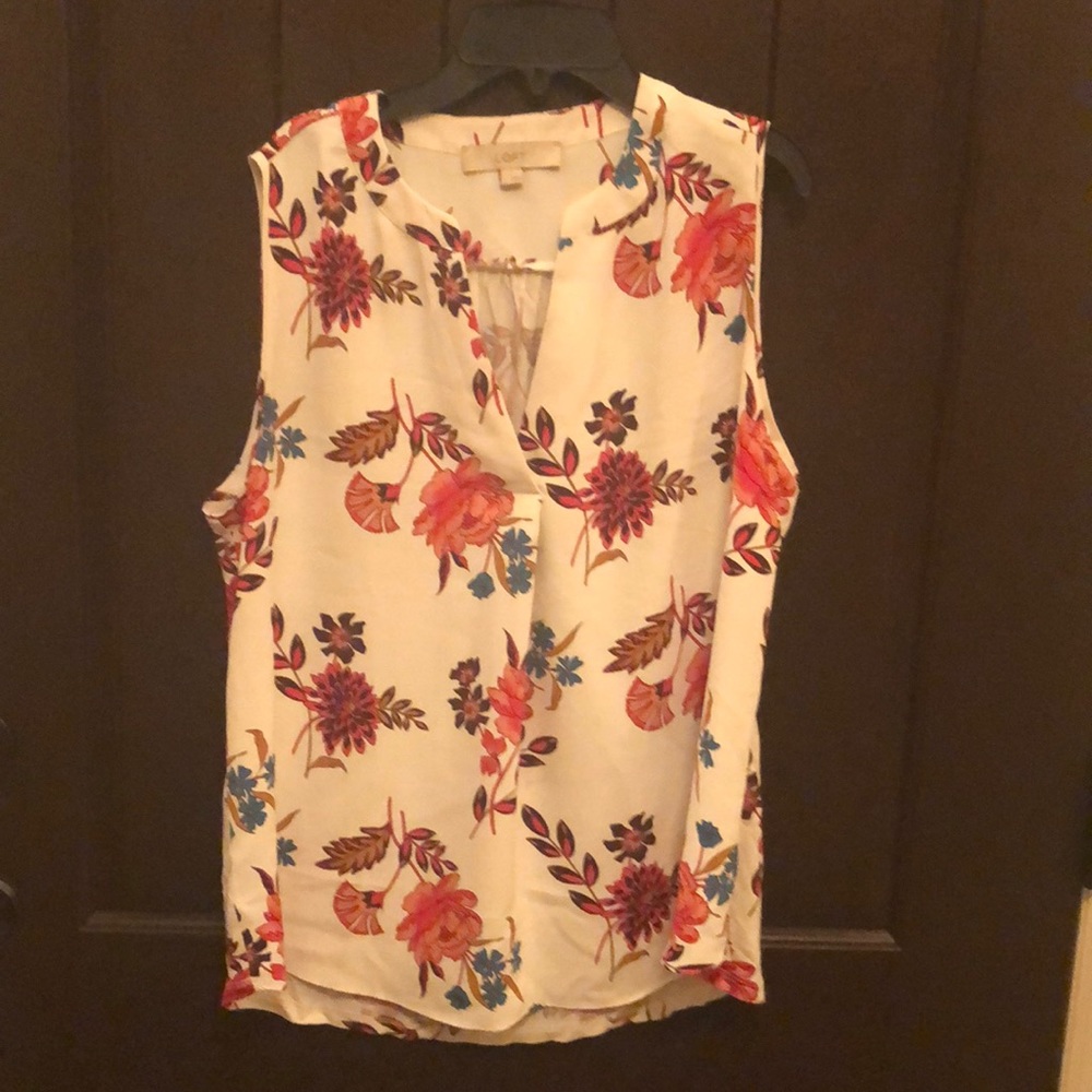 Loft. Flowering tank polyester sleeveless